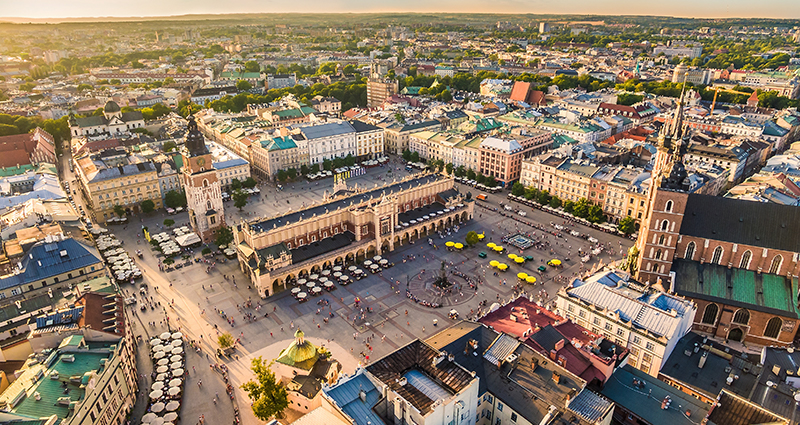 La place principale du marché à Cracovie