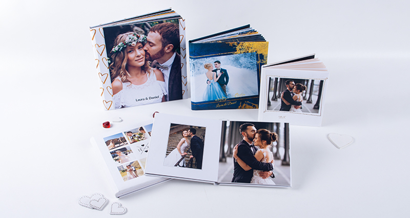 Bruiloft luxe albums in drie formaten: 30x30, 20x20, 15x15 cm