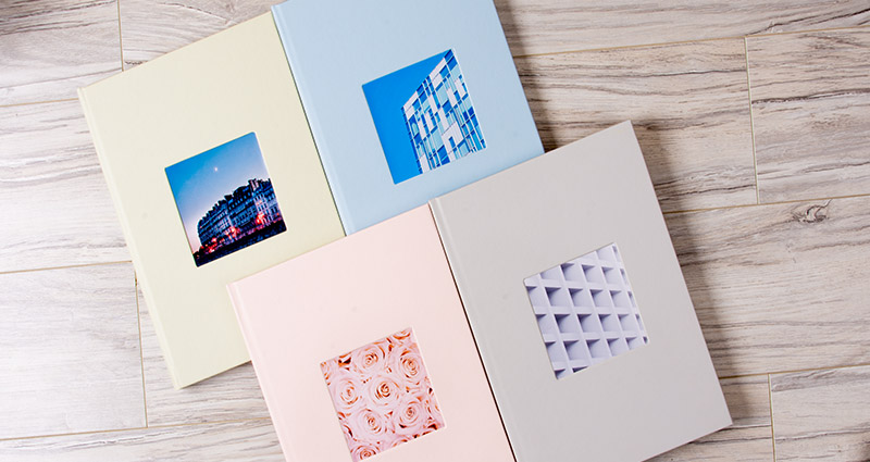 Quatre nouvelle couvertures en pastels de livre photo premium