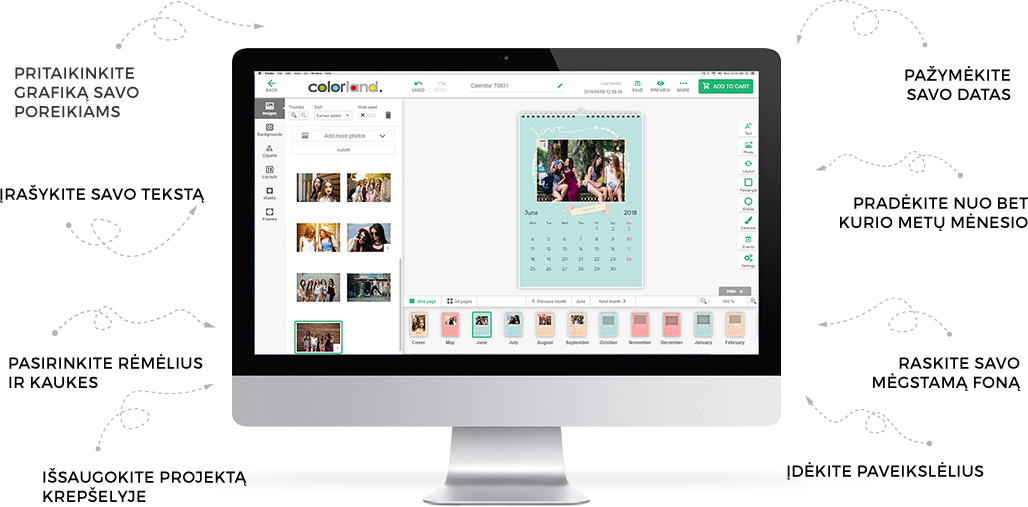 Photo Calendar editor