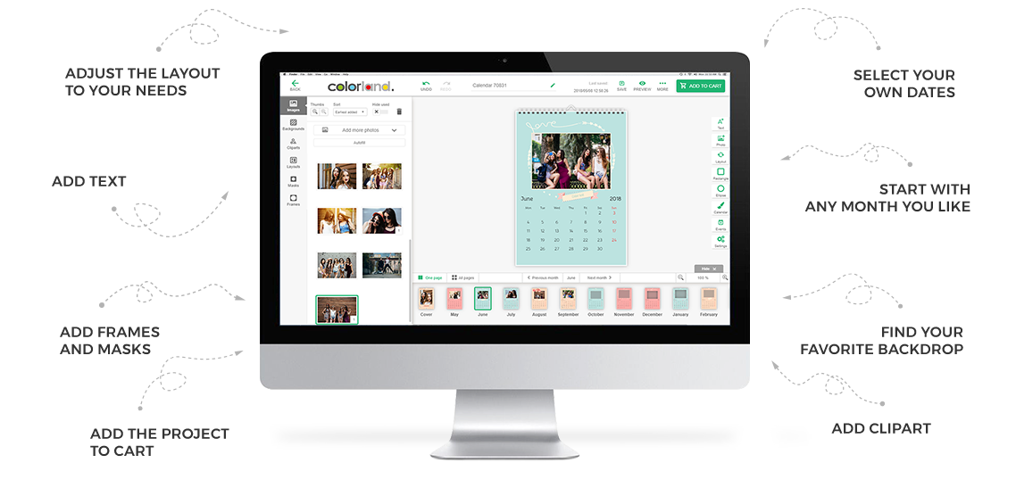 Photocalendar editor