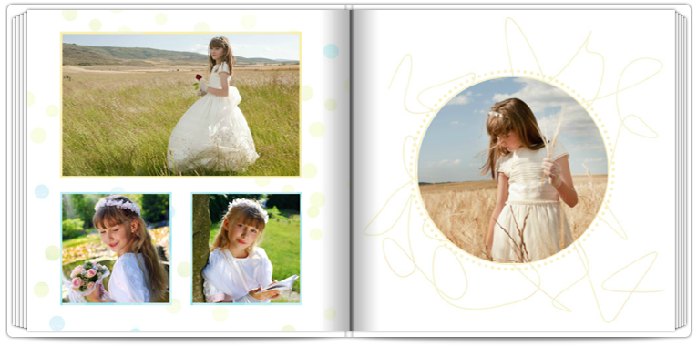 Mr. Wonderful Album Prima Comunione Con Fiocco E Finestra Per Foto 9x9 Cm, 64 Pagine E Adesivi