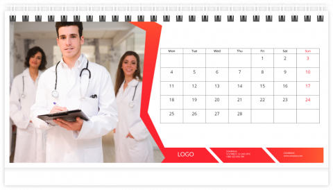 Bureaukalender A5 Business - rood