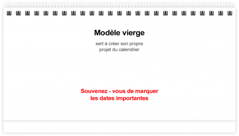 Calendrier de table A5 Modèle vierge