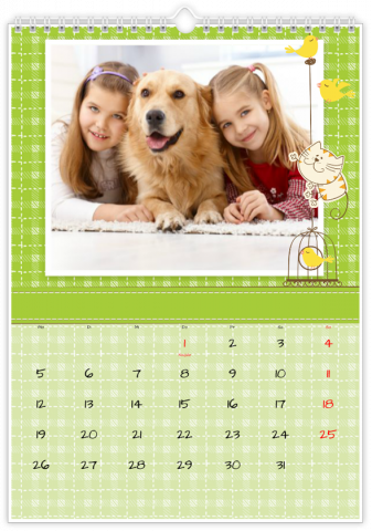 Calendrier Photo A4 Vertical Comme chat et chien