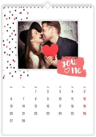 Calendrier Photo A4 Vertical L'AMOUR EST PARTOUT