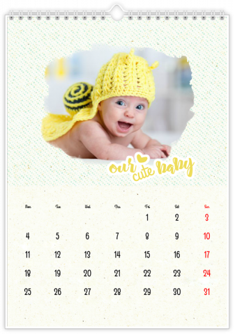 Calendrier Photo A4 Vertical NOTRE PETIT AMOUR