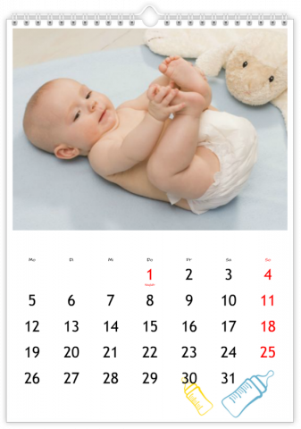 Calendrier Photo A4 Vertical BÉBÉ