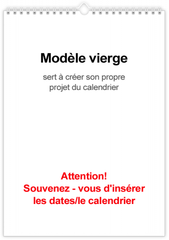 Calendrier Photo A3 Vertical Modèle vierge