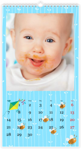 Calendrier Photo XL Enfant - bleu