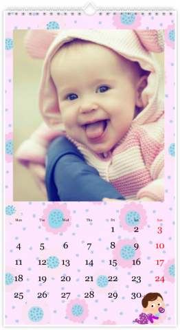 Calendrier Photo XL Enfant - rose