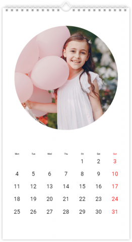 Calendrier Photo XL Rond blanc