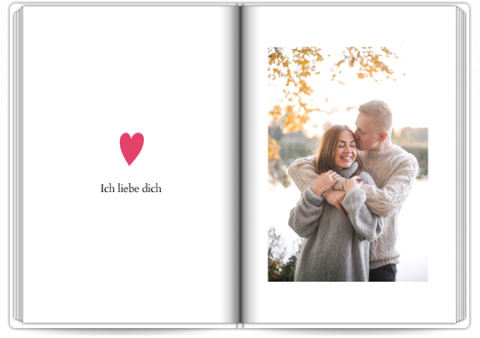 Fotobuch Exklusiv A4 Hochformat Valentinstag - für ein paar Fotos