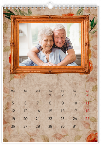 Fotocalendario A4 Verticale Fiori per la nonna