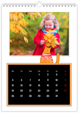 Fotokalender A4 Staand De kat bij de melk zetten