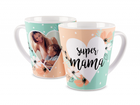 Fototasse Latte Supermama