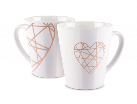 Latte Mug Heart Gold