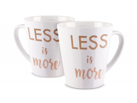 Latte Mug Less More Gold