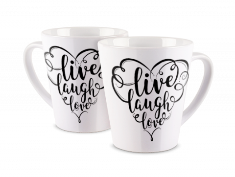 Mug Photo Latté Vivre, Rire, Aimer