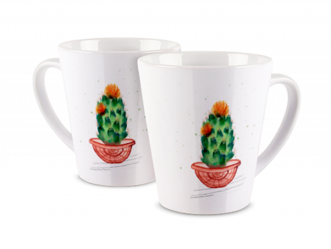 Latte Mug Painted Cactus