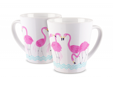 Fototasse Latte Flamingo Show