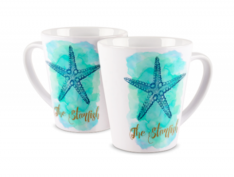 Latte Mug Blue Starfish