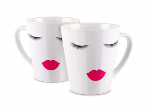 Mug Photo Latté Sourcils bouche