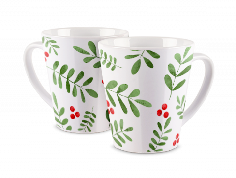 Latte Mug Christmas Gaultheria