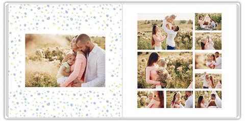 Luxury Photo Album 6x6 inches Polka Dots