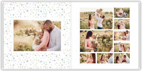 Luxury Photo Album 20x20 Polka Dots