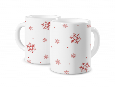 Magic Mug Red Snowflakes