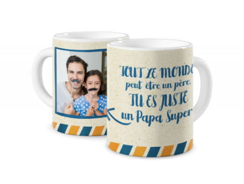 Mug Photo Coloré Super papa