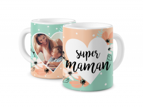 Mug Photo Coloré Maman Super