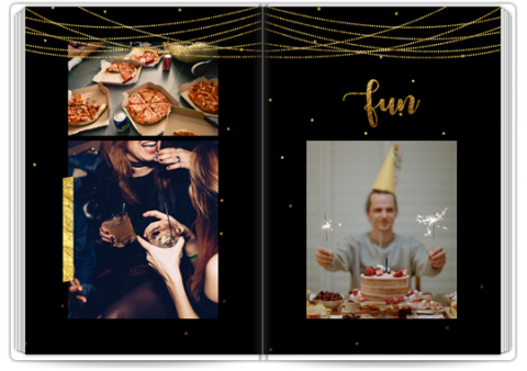 Fotoknyga A4 Klasikinė vertikali Gimtadienis kaip auksas
