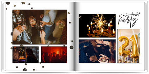 Premium Fotoboek 20x20 Verjaardag in zwart&goud