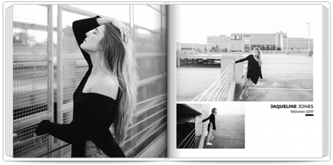 Premium Fotoboek 30x30 Portfolio van een model