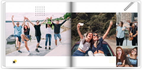 Premium Fotoboek 30x30 Zwart-goud patroon