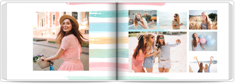Premium Fotoboek A4 Liggend Aquarel sjabloon