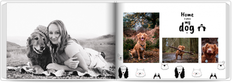 Premium Fotoboek A4 Liggend Fotoboek met een hond