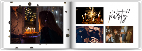 Premium Fotoboek A4 Liggend Verjaardag in zwart&goud