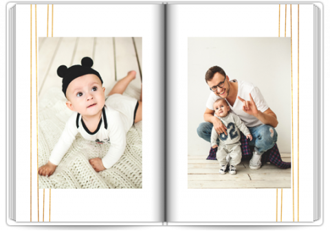 Photo Book Exclusive A4 Portrait White and Gold