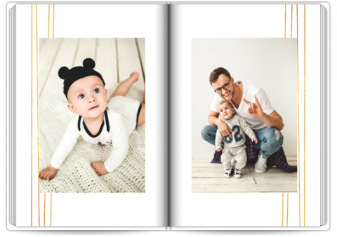 Premium Fotoboek A4 Staand Wit-goud