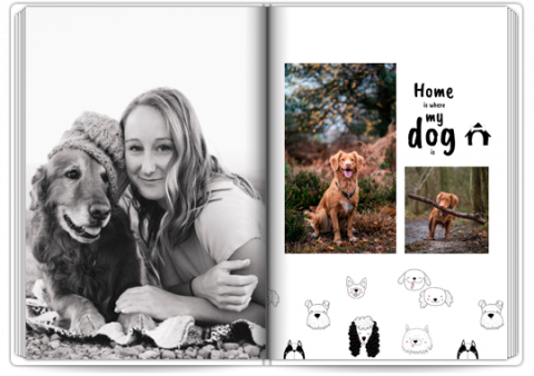 Premium Fotoboek A4 Staand Fotoboek met een hond