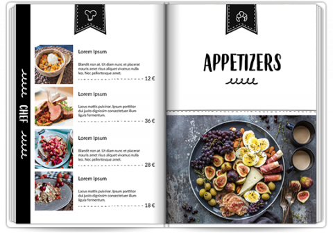 Livre Photo Premium A4 Vertical Menu