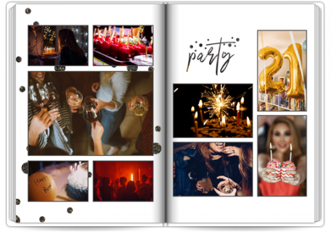 Livre Photo Premium A4 Vertical L'anniversaire en Or&Noir