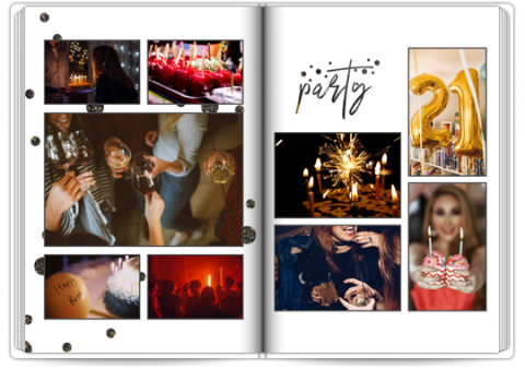 Photo Book Exclusive A4 Portrait Black&Gold Birthday