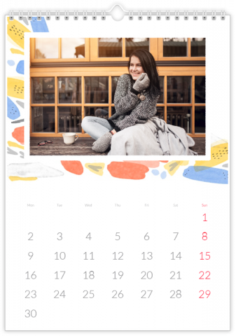 Photo Calendar A4 Portrait Watercolour Mosaic