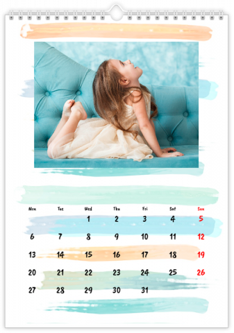 Photo Calendar A4 Portrait Watercolor