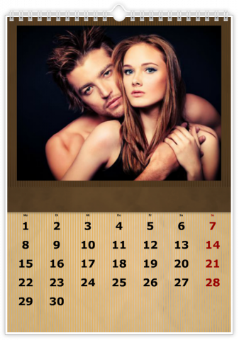 Photo Calendar A4 Portrait Brown