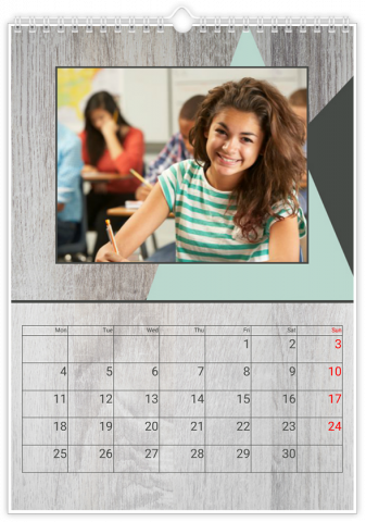 Photo Calendar 8x12 inches Wooden Facture